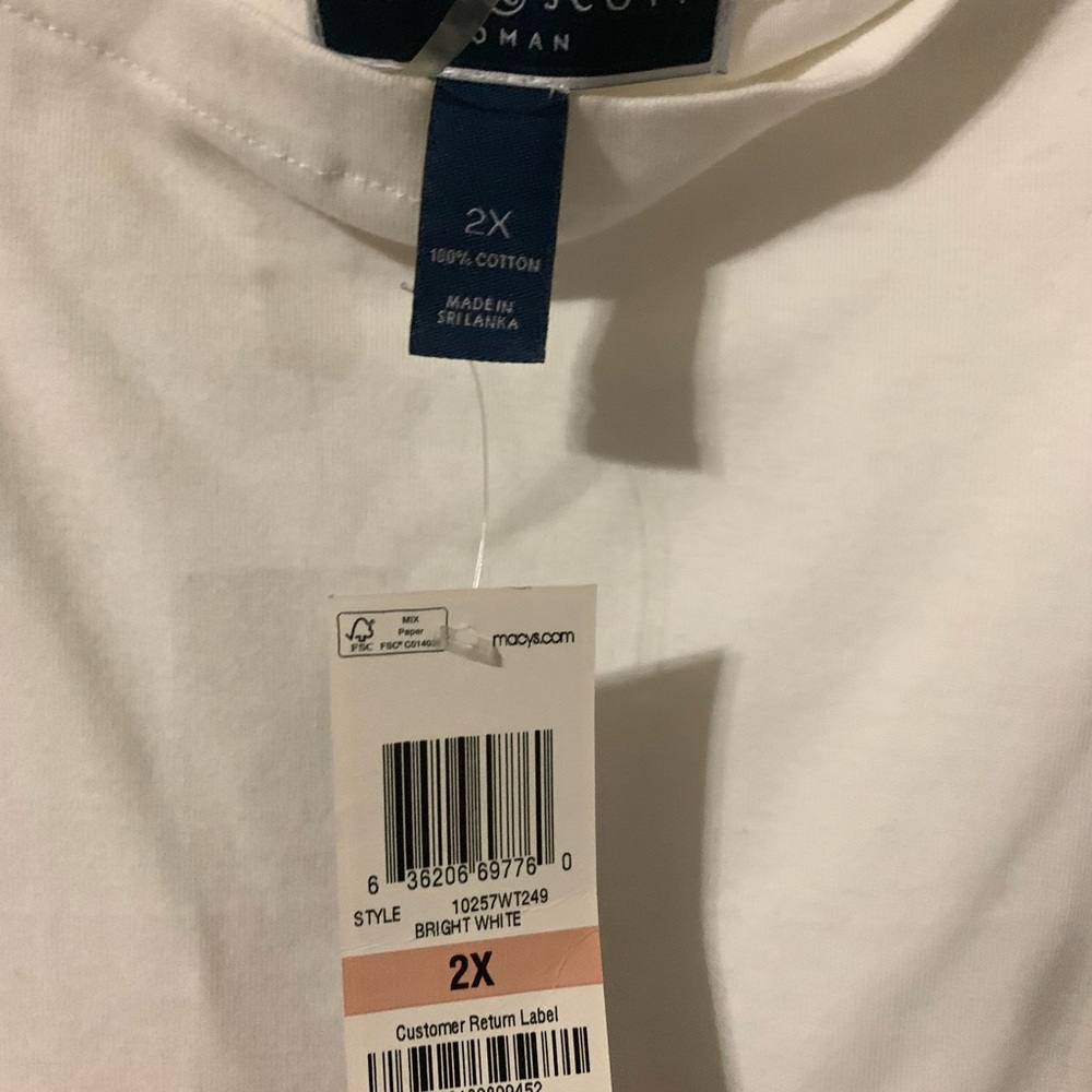 Karen Scott boatneck - short sleeved Tee 2x NWT